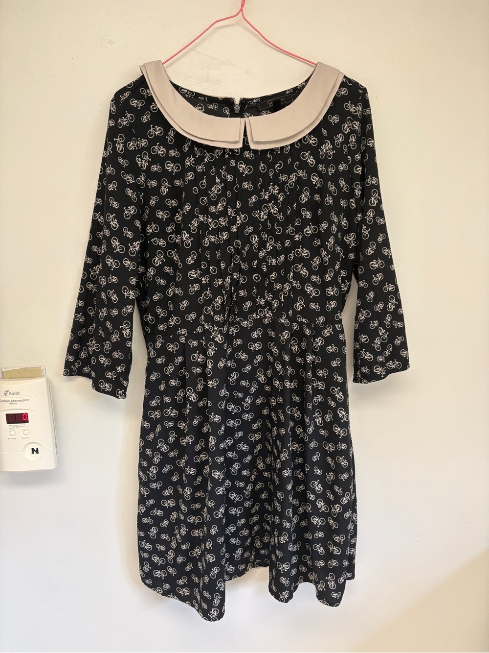 Jessica Simpson Bicycle Print Fit and Flare Dress with Peter Pan Collar Sz 5/6